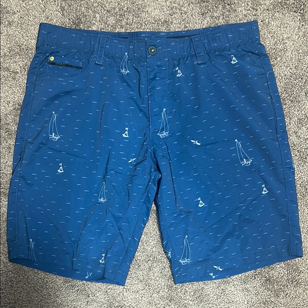 William Murray Golf Blue Sailboat Print Men's Shorts